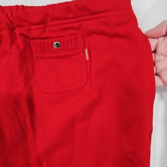 Lauren Ralph Lauren Pants Womens 3X Red Wide Leg Capri Drawstring Sweatpants - Picture 4 of 10